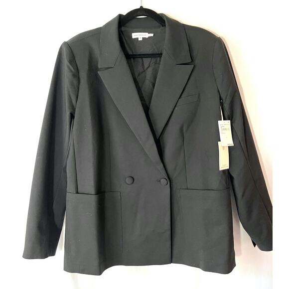 NWT Good American Boss Blazer 2.0 size 4 XL Double Breasted Oversized Black - Picture 1 of 8